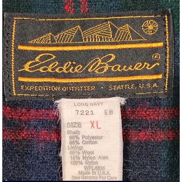 Eddie Bauer Ridgeline Parka Size XL Men's Blue Wool Lining Coat Hooded Jacket - Picture 5 of 11